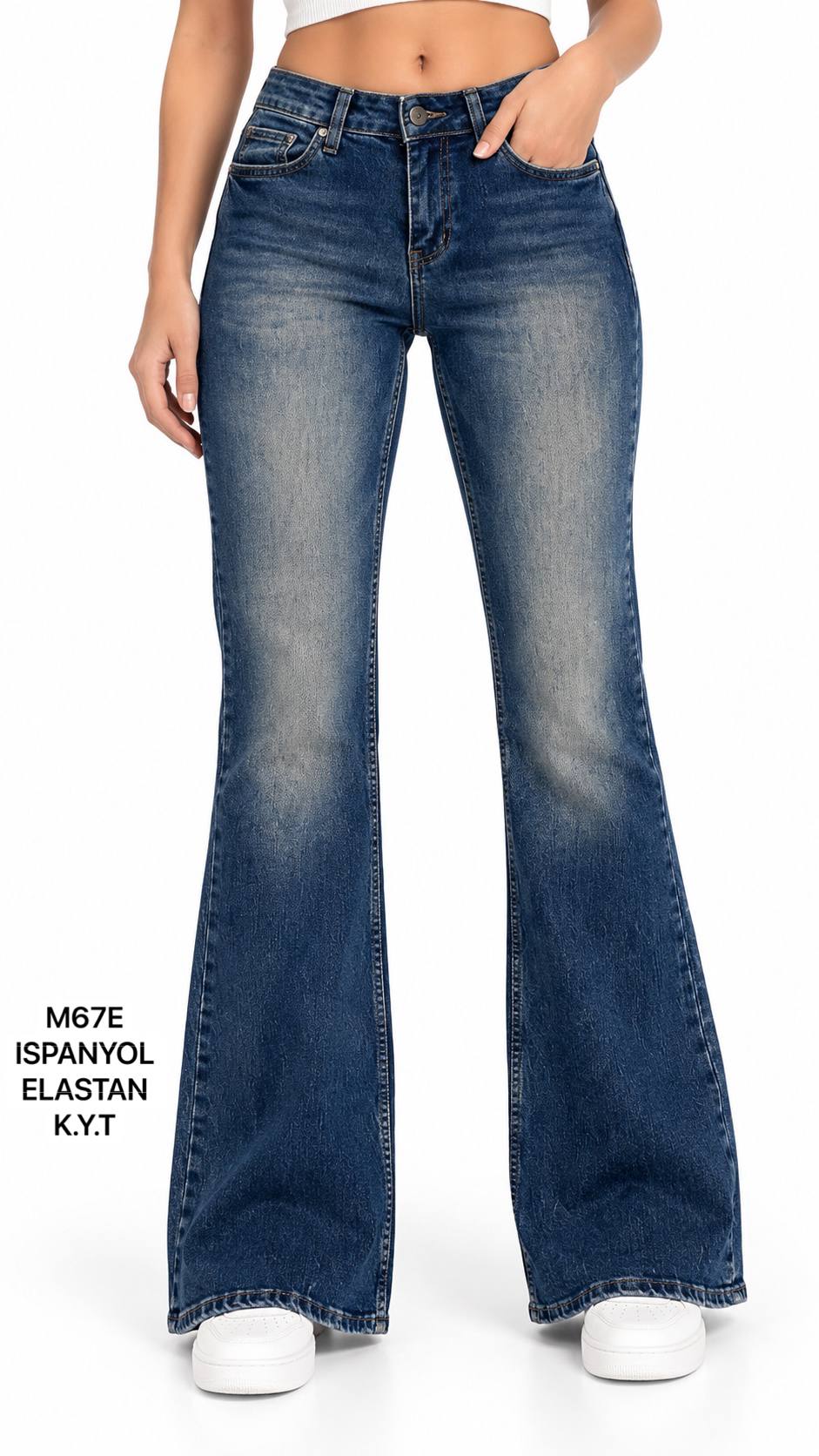 ELASTAN İSPANYOL PAÇA DENİM PANTALON görsel 2